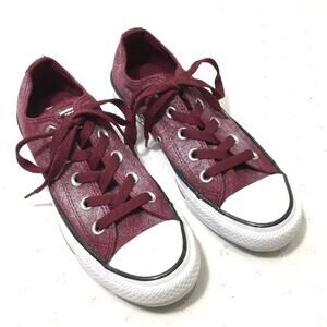 Converse All Star Chuck Taylor Ox Burgundy Washed Low Canvas Sneaker Women's 5